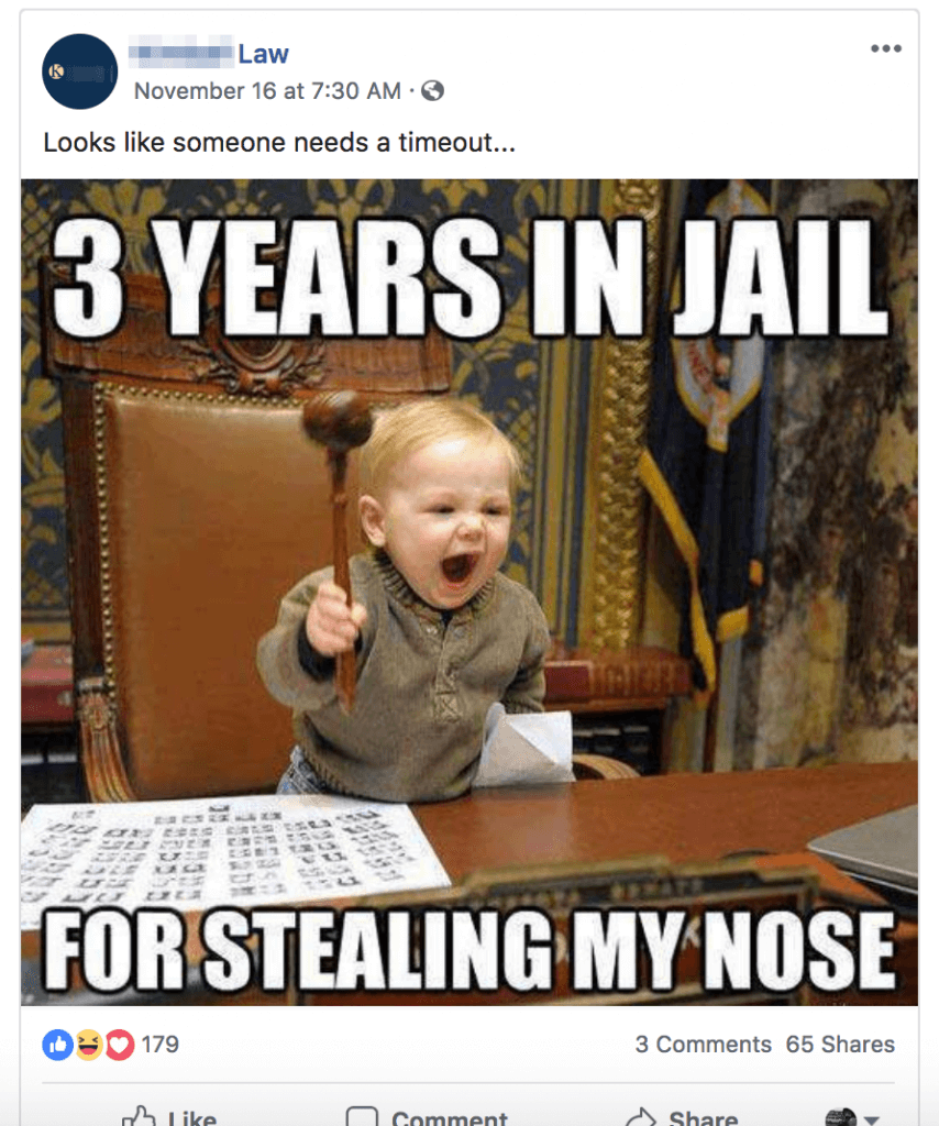 Meme where a baby is holding a law hammer